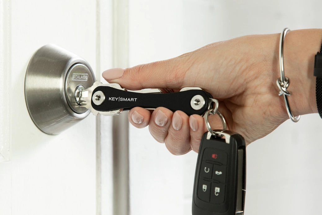 KeySmart Original Key Holder | Aluminum | Holds 8 Keys (Black)