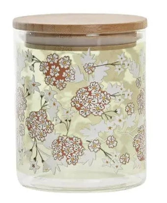 Bamboo Borosilicate Bottle 700ml - Flowers