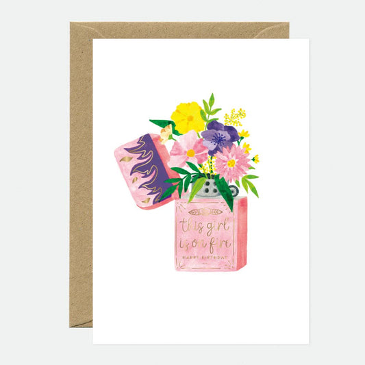 Greeting Cards - Gold Flower Lighter