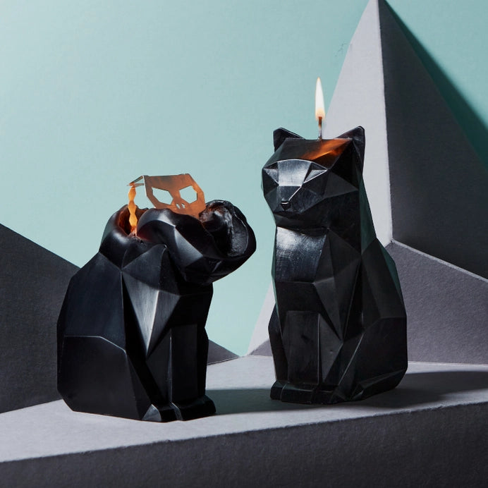 Pyropet Kisa Cat Skeleton Candle - Black