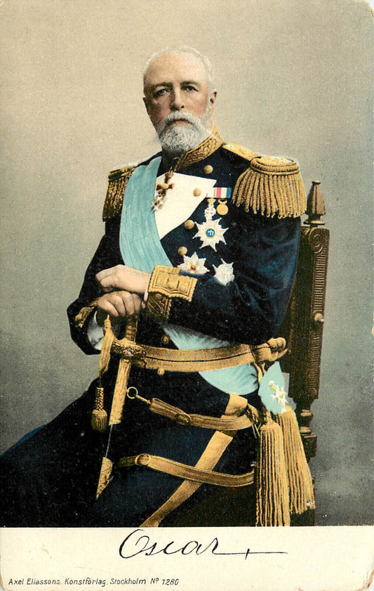 Oscar II King of Sweden Vintage Poster