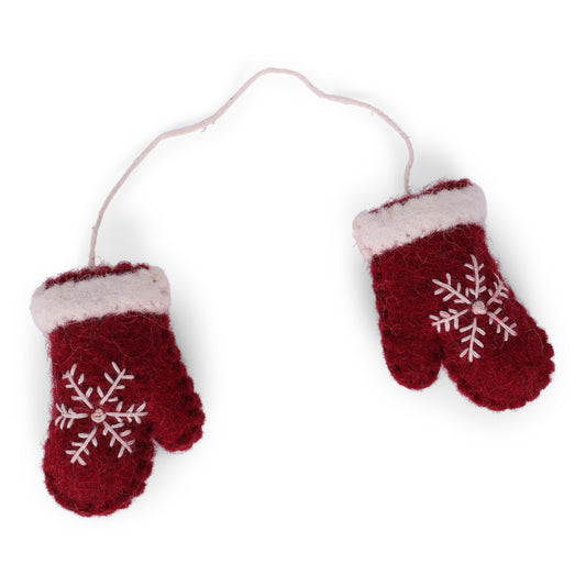 Felt Red Mittens Ornament