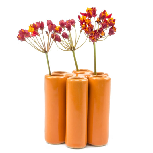 Puzzle Pooley Bud Vase - Orange