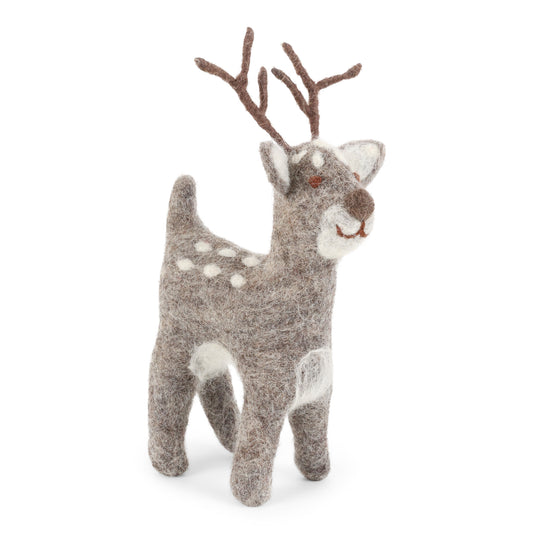 Felt Cute Grey Deer - Large