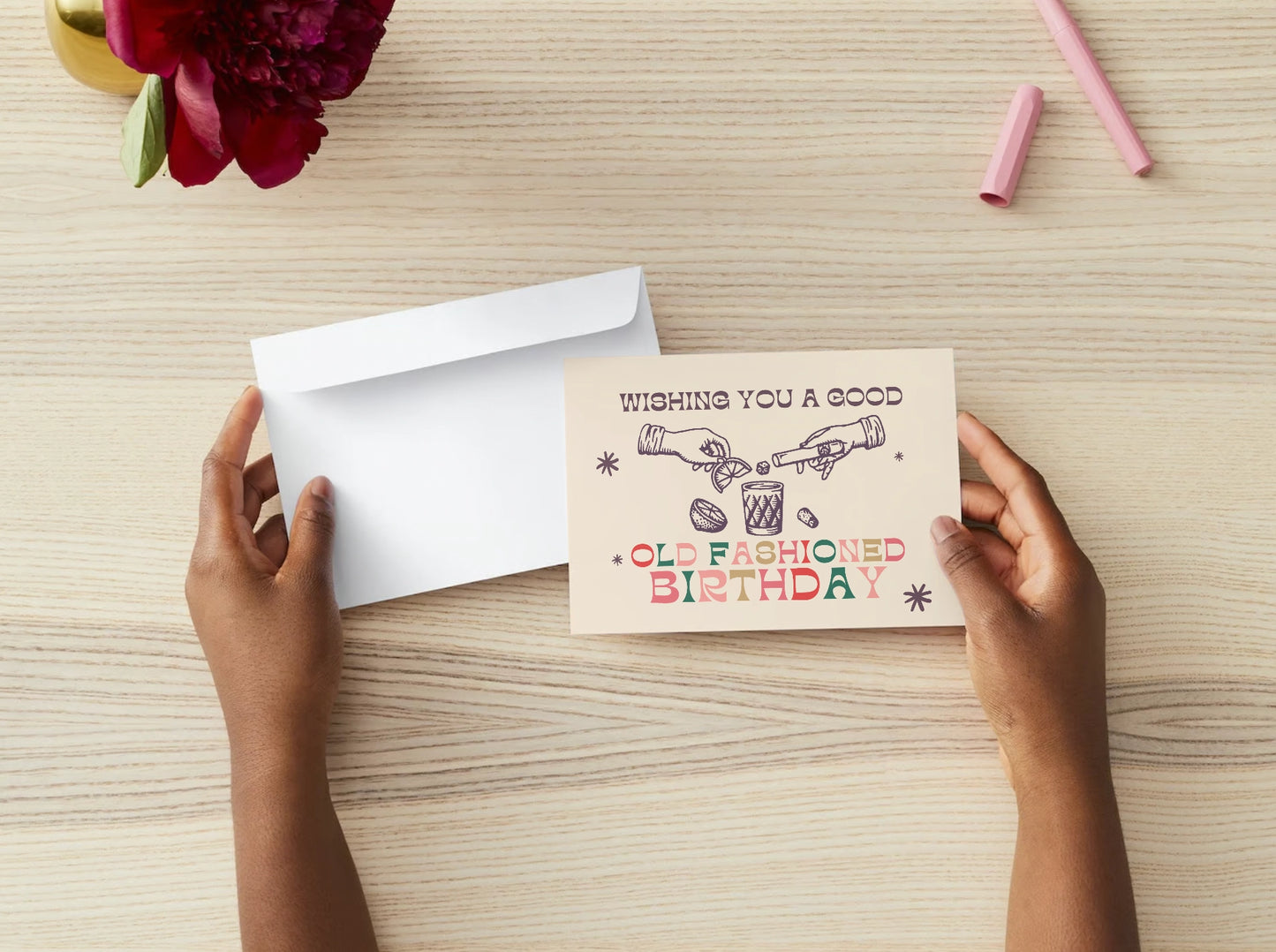 Old Fashioned Birthday Postcard