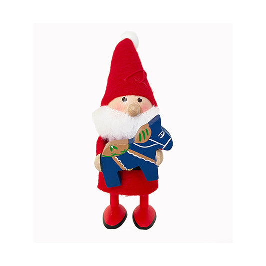 Boy Tomte with Blue Dala Horse Ornament