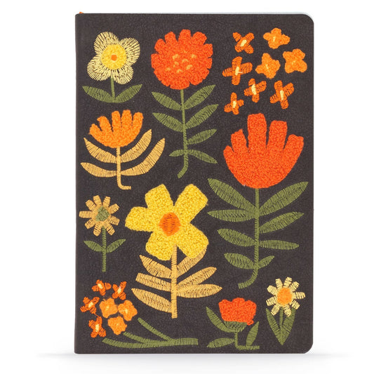 Chunky Flowers Embroidered Journal