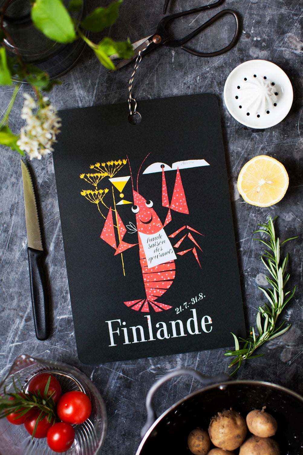 Cutting Board - The Crayfish Season By Erik Bruun