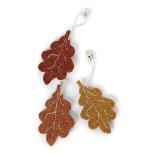 Felt Oak Leaves Ornament - Set of 3