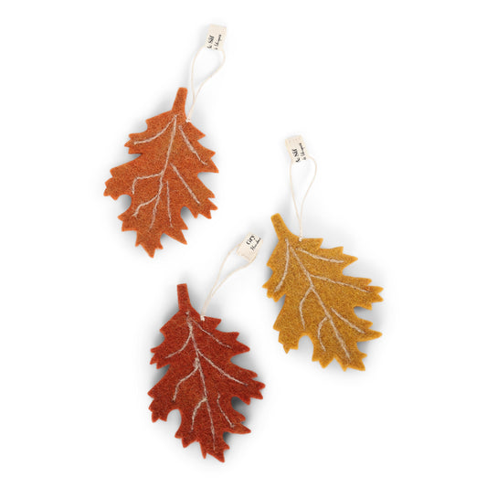 Felt Birch Leaves Ornament - Set of 3