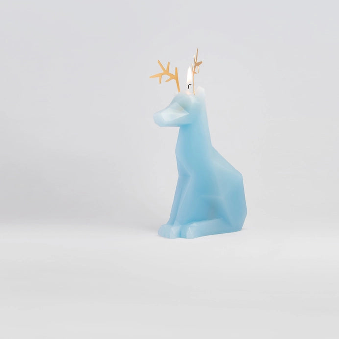 Pyropet Dyri Reindeer Skeleton Candle - Light Blue