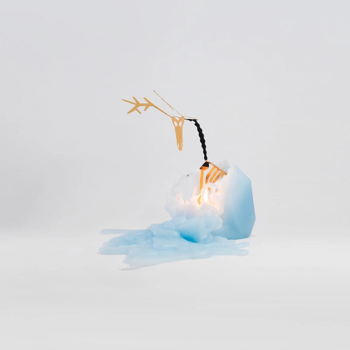 Pyropet Dyri Reindeer Skeleton Candle - Light Blue