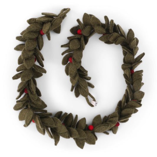 Felt Garland with Red Berries