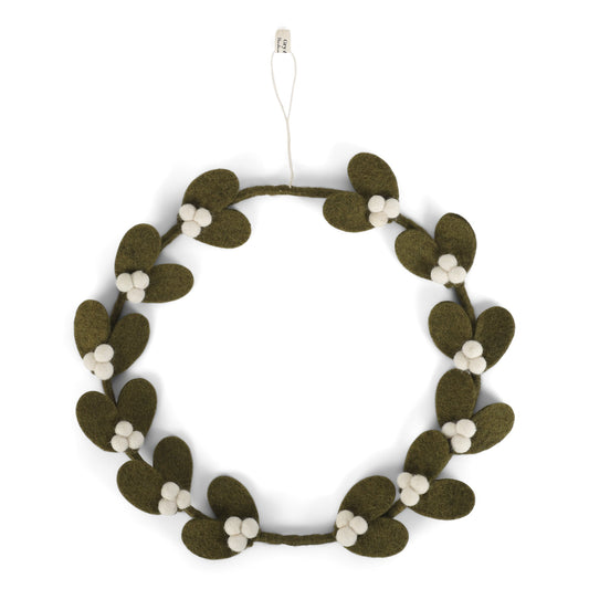 Felt Wreath - Mistletoe (Large)
