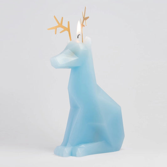 Pyropet Dyri Reindeer Skeleton Candle - Light Blue