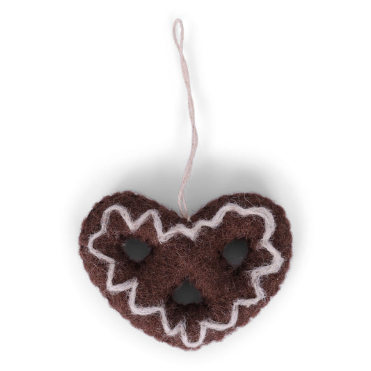 Felt Gingerbread Pretzel Ornament