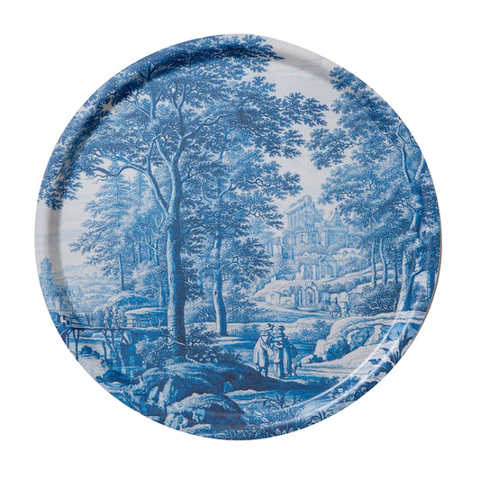 Round Tray - Blue Landscape