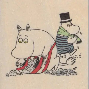 Wooden Postcard - Moomins On The Beach