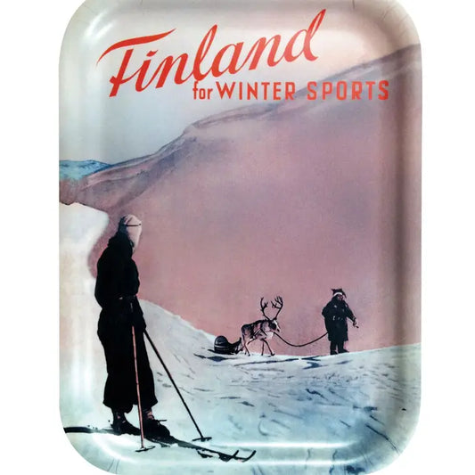 Serving Tray - Finland for Wintersports - In Pink, 20 x 27 cm