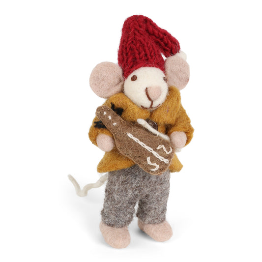 Felt Orchestra Mouse with Violin Ornament