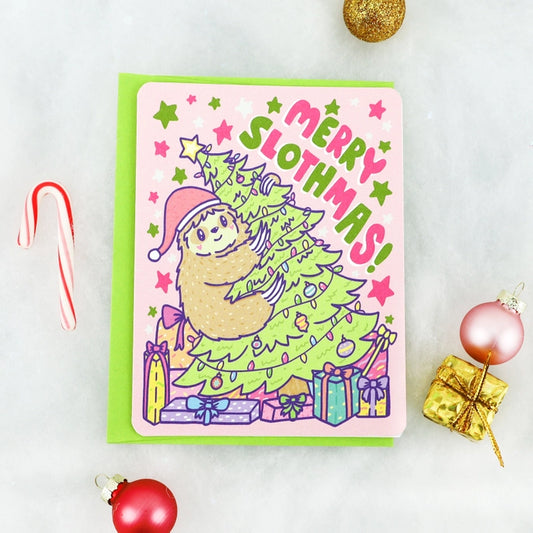 Greeting Cards - Merry Slothmas