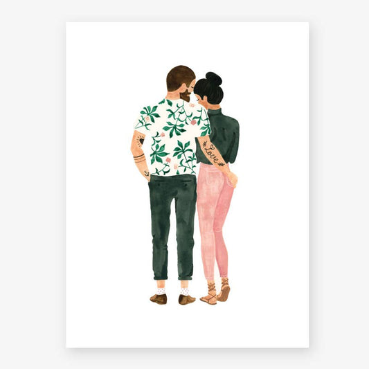 Hipster Lovers Art Print - Small