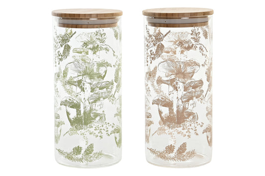 Bamboo Borosilicate Bottle 1400ml  - Mushrooms