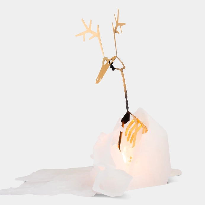 Pyropet Dyri Reindeer Skeleton Candle - White