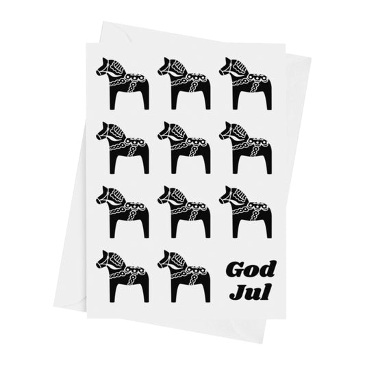 Dala Horse God Jul Holiday Card