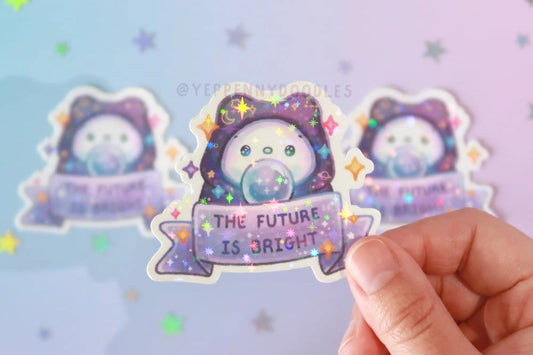 The Future Is Bright Holographic Sparkle Sticker