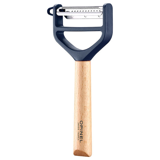 Wood Handle T-Duo Peeler - Blue