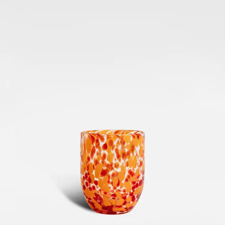 Confetti Glass Tumblers - Red/Orange