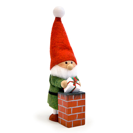 Boy Tomte with Chimney Presents Ornament