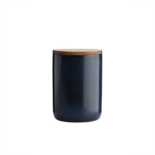 RAW Canister with Teak Lid - Midnight Blue