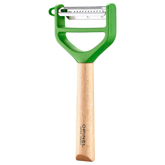 Wood Handle T-Duo Peeler - Green