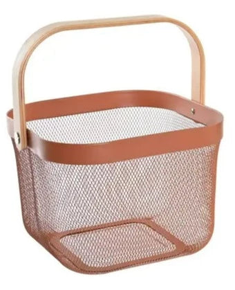 Mesh Metal Pine Basket - Terracotta