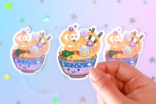 Space Ramen Holographic Sparkle Sticker