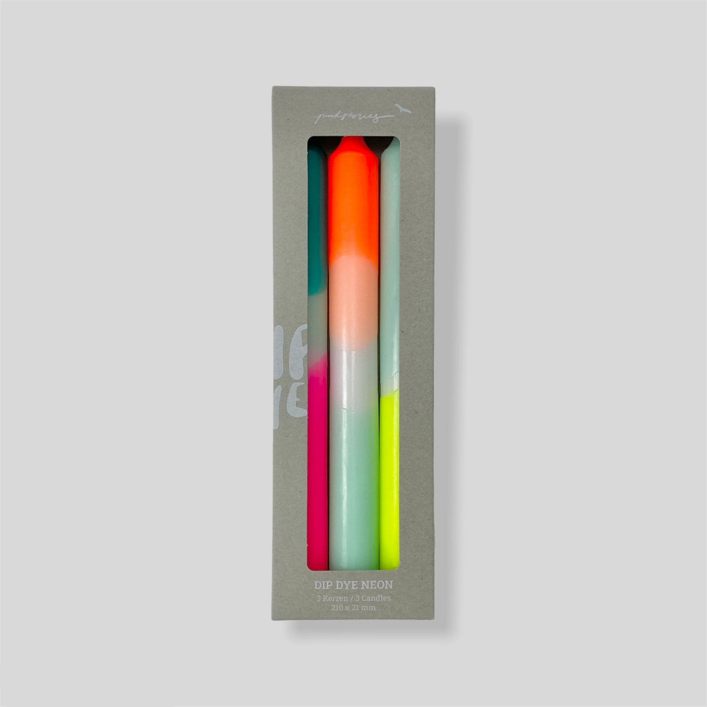 Dip Dye Neon Candles Set of 3 - Rainbow Kisses