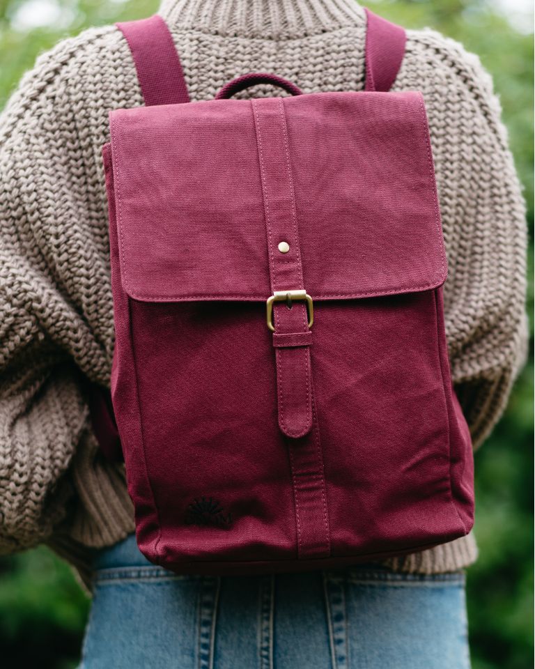 OMOM Organic Backpack - Small Burgundy