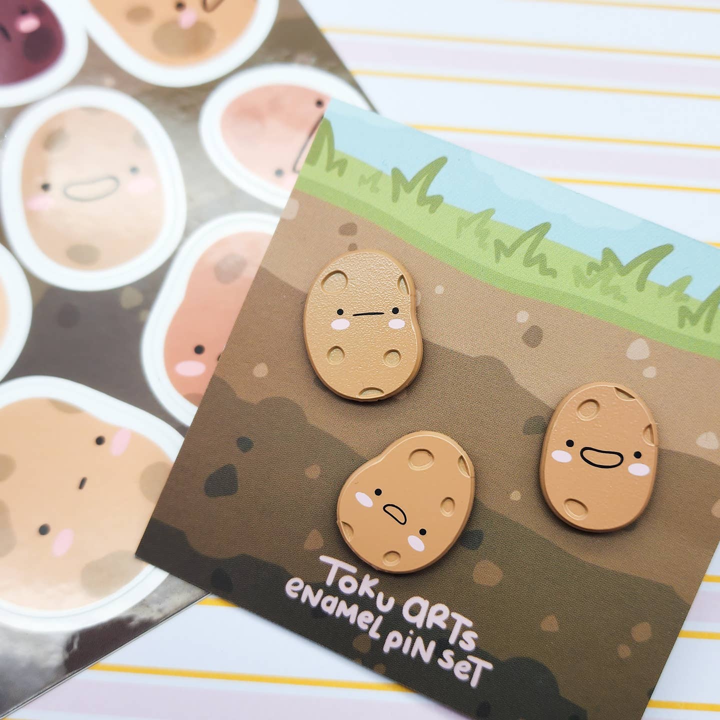 Kawaii Potatoes Enamel Pin Set