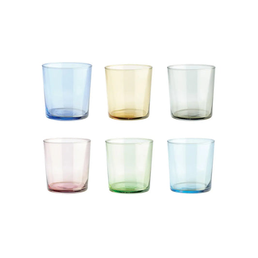 Aida Glass Tumblers - 6 Color Mix Set