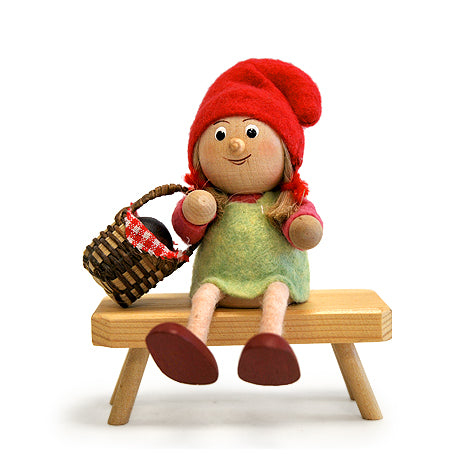 Nordic Girl Sitting with Basket Ornament