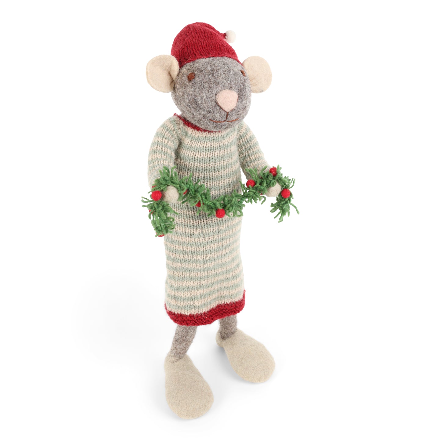 Felt X-Large Grey Mouse with Garland
