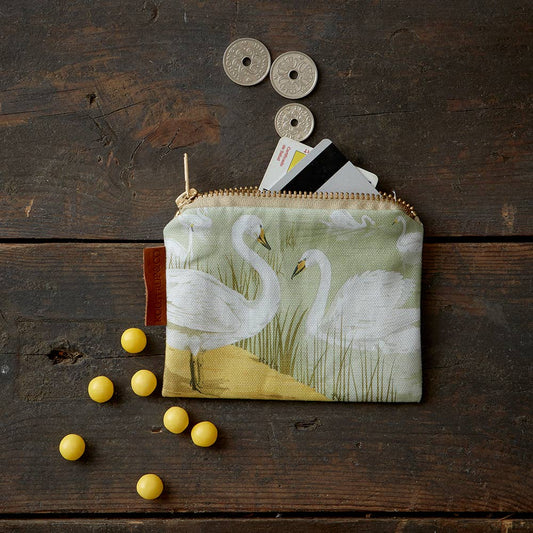 Organic Cotton Wallet - Swans