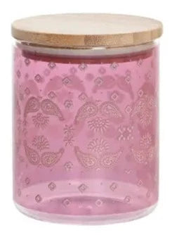 Bamboo Borosilicate Bottle 700ml - Pink Paisley