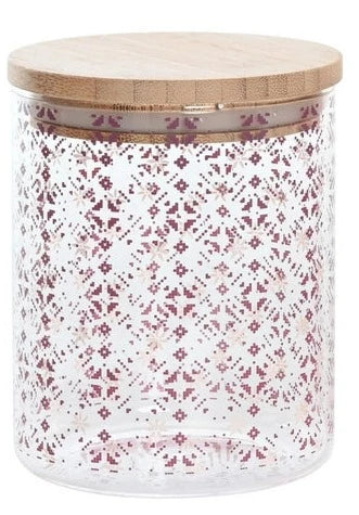 Bamboo Borosilicate Bottle 700ml - Pink Paisley