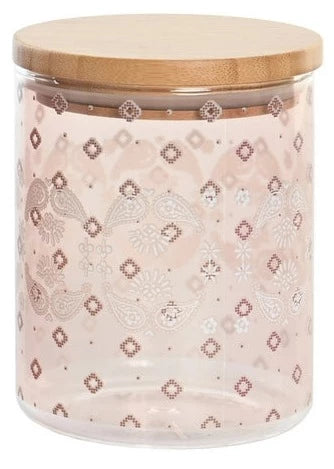 Bamboo Borosilicate Bottle 700ml - Pink Paisley