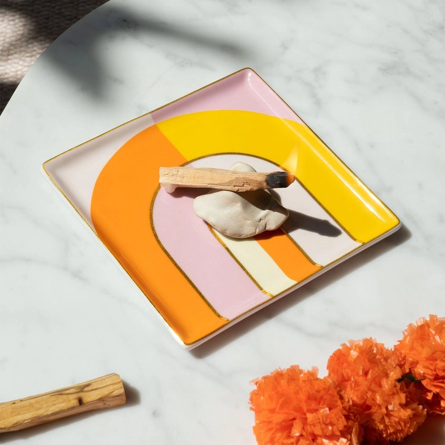 Octaevo Riviera Arch Ceramic Tray - Orange