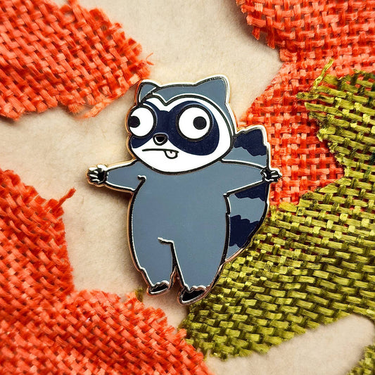 Derpy Raccoon Enamel Pin