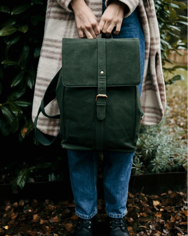 OMOM Organic Backpack - Small Dark Green